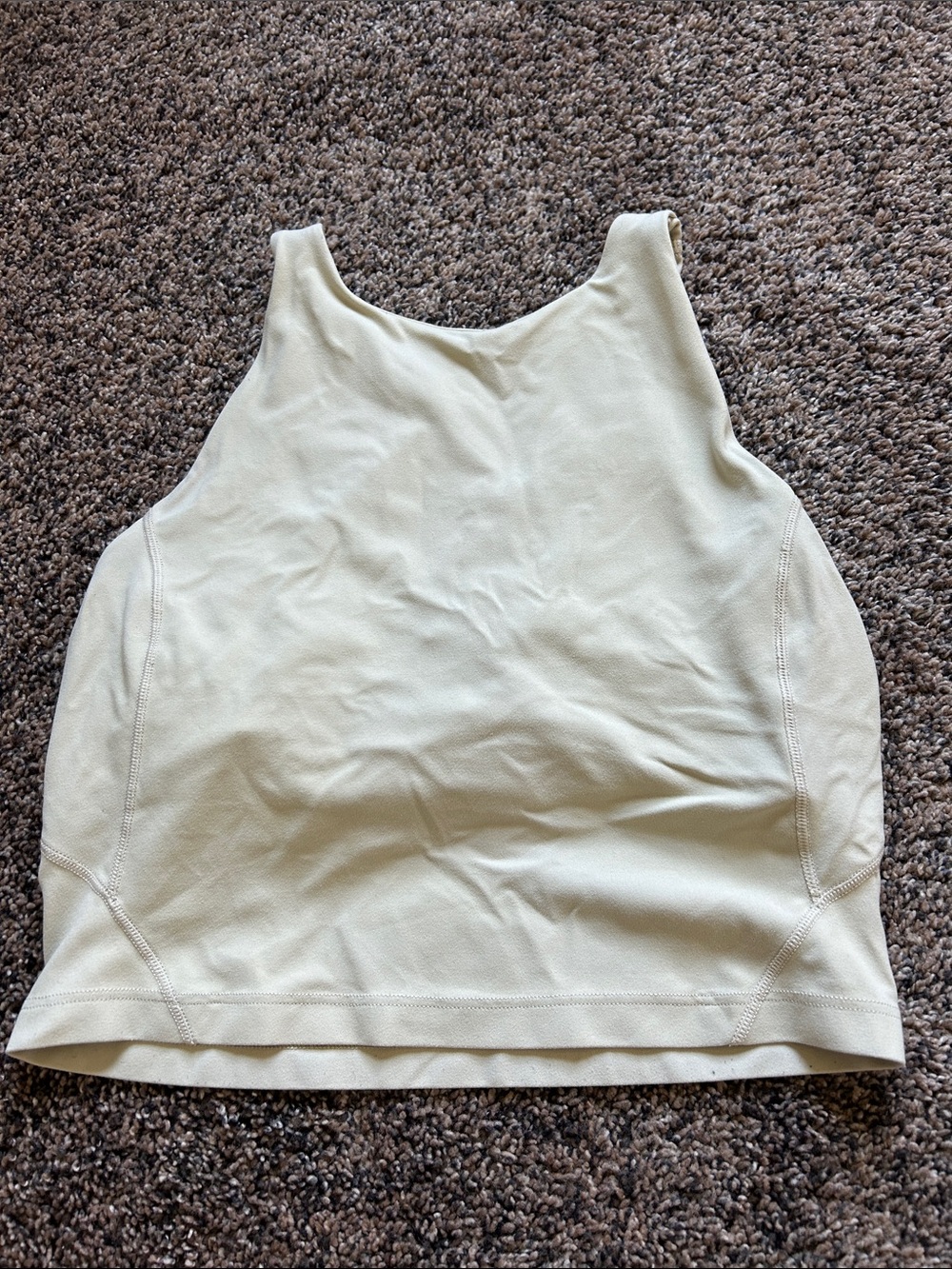Sleeveless Cream Crop Tank Top